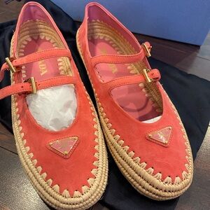 Prada suede ballet flats